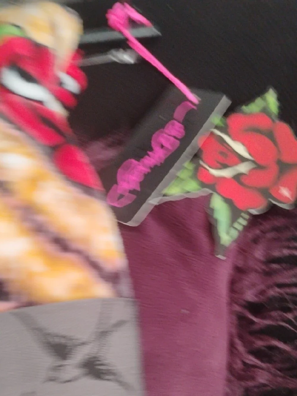 Ed Hardy  Iconic  Tiger-Print &Red RosePlush Throw🌹
